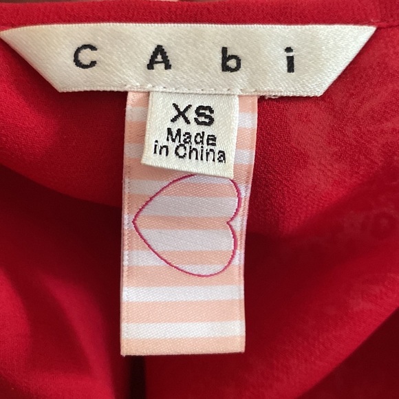 CAbi #162 Red Heart of Township Cami Floral Patterned Top XS - Picture 7 of 7